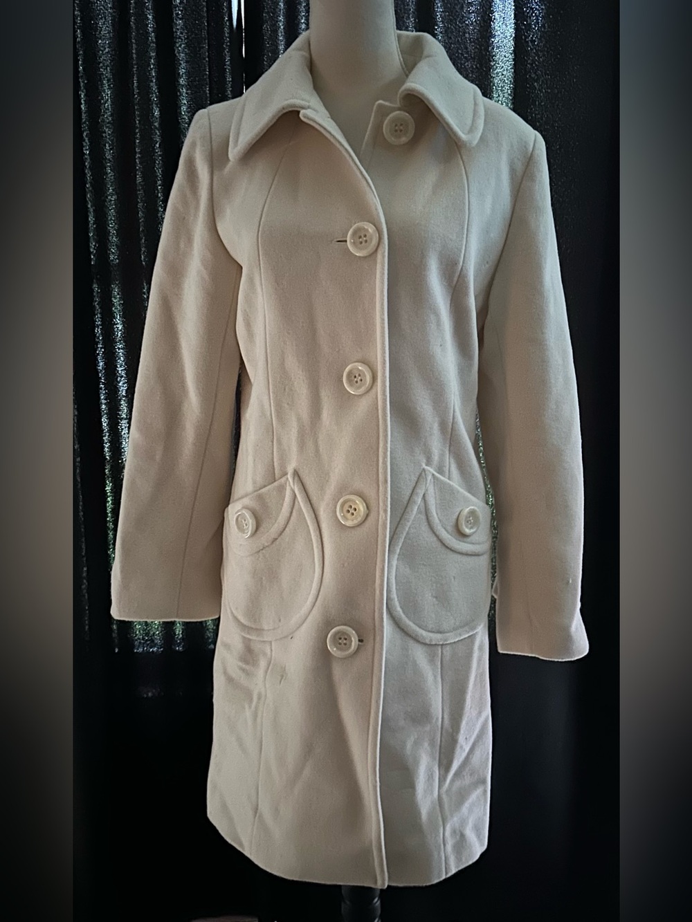 Esprit Cream Single-Breasted Trench Coat